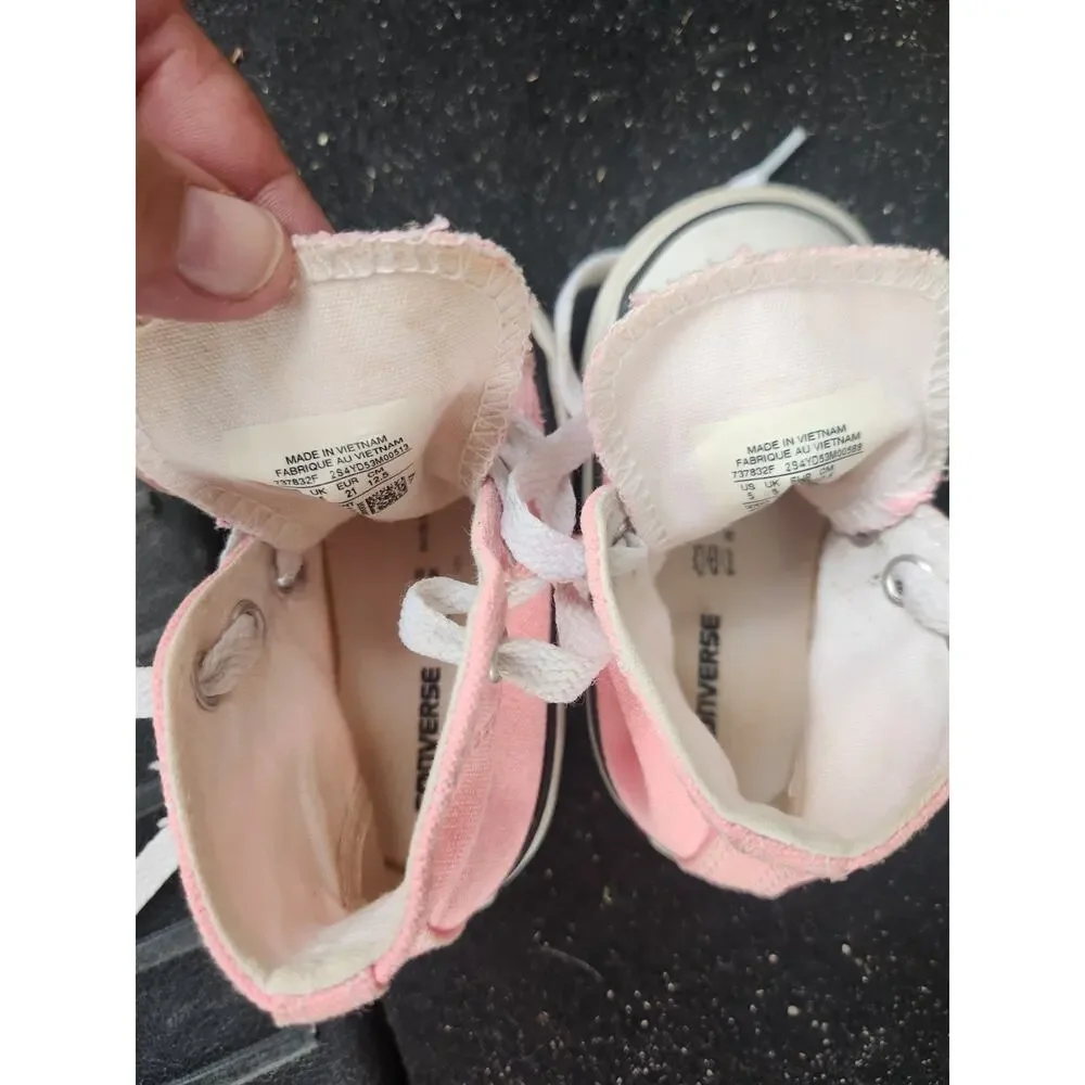 Converse Chuck Taylor All Star Kids Pink Canvas High Top Sneaker US 5 EU 21